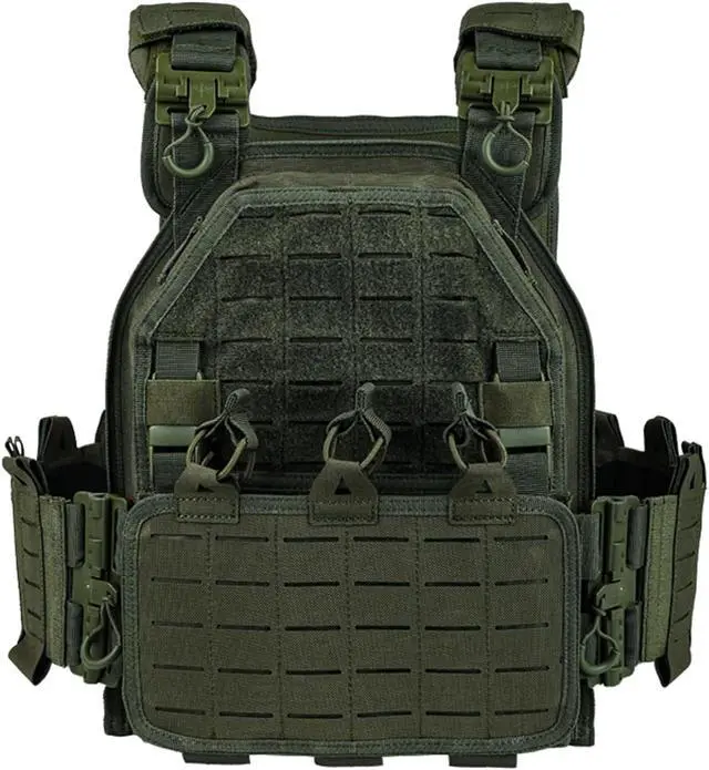 Alt view image 3 of 6 - Tactical Vest for Men Quick Release Laser-Cutting Modular Vest for Outdoor