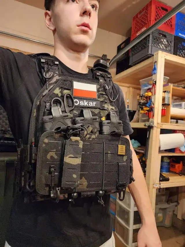 Alt view image 6 of 6 - Tactical Vest for Men Quick Release Laser-Cutting Modular Vest for Outdoor