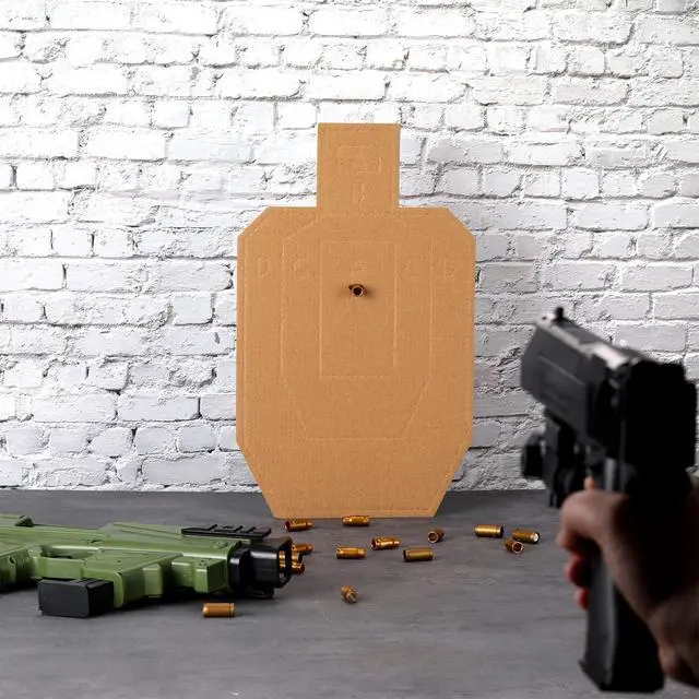 Alt view image 3 of 7 - 40/100 Pcs IPSC Cardboard Targets for Shooting Classic Silhouette Targets for The Range Tactical Practice Competitions Tactical Training