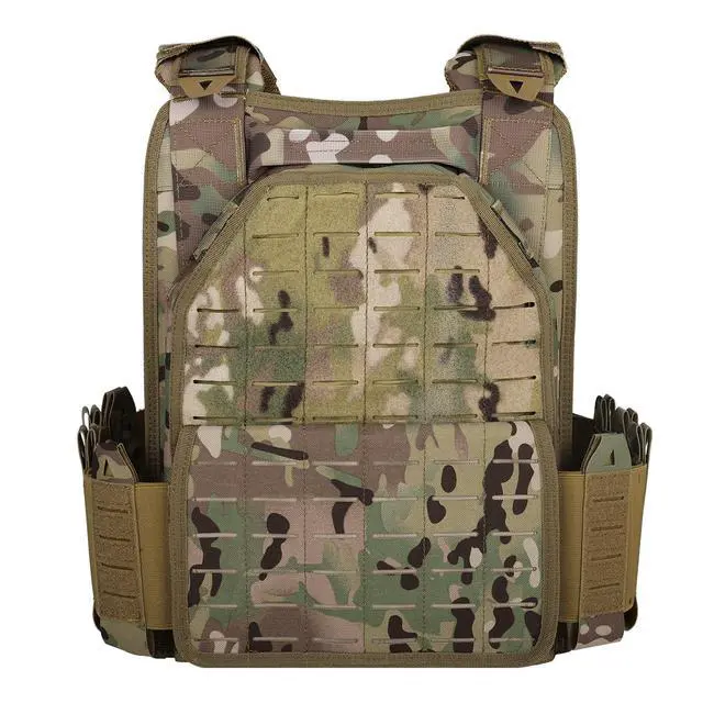 Alt view image 2 of 7 - Tactical Vest for Men Quick Release Laser-Cutting Modular Vest for Outdoor