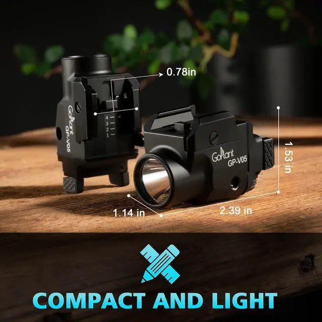 Alt view image 3 of 7 - 1500 Lumens Compact Weapon Laser Light, Aircraft Grade Aluminum Pistol Light, Adjustable Rail-Mounted Handgun Light and Green Laser Combo