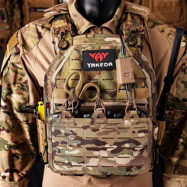Alt view image 3 of 7 - Tactical Vest for Men Quick Release Laser-Cutting Modular Vest for Outdoor
