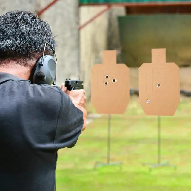 Alt view image 5 of 7 - 40/100 Pcs IPSC Cardboard Targets for Shooting Classic Silhouette Targets for The Range Tactical Practice Competitions Tactical Training