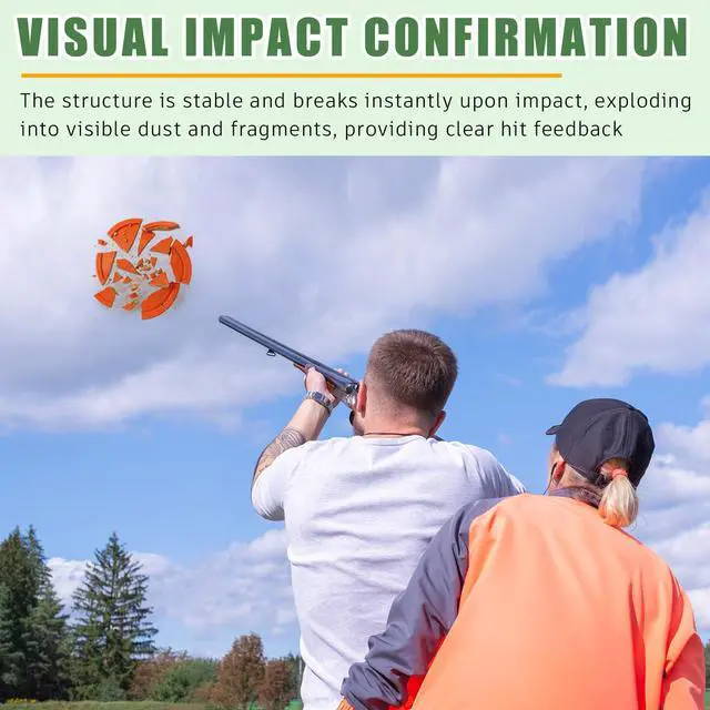 Alt view image 3 of 6 - Biodegradable Clay Pigeons, 25/50/100/150/200 Pack Standard 110mm Clay Targets Refill, Skeet Targets Disks High-Visibility Target for Skeet & Trap Shooting