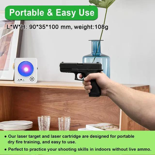 Alt view image 2 of 6 - 9mm/380ACP/40S&W/45ACP Dry Fire Training Cartridge Integrated Snap Cap for Dry Fire Trainer,Red Dot Beam Bullet with Double O-Ring