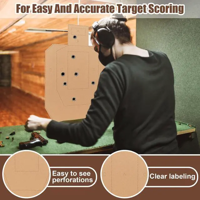 Alt view image 3 of 7 - 30"x18" 2mm Thicken Cardboard Silhouette Shooting Targets - 20/30/50 Pcs Tactical Targets for Shooting Range Practice Competitions Self-Defense Training