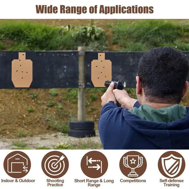 Alt view image 5 of 7 - 30"x18" 2mm Thicken Cardboard Silhouette Shooting Targets - 20/30/50 Pcs Tactical Targets for Shooting Range Practice Competitions Self-Defense Training
