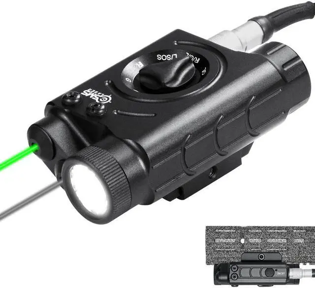 Main image of 1200 Lumens Tactical Laser Light Combo for Rifle, Weapon Light + Green Laser + IR Laser Compatible with Picatinny/M-LOK Rails, 3-Level Light Brightness Flashlight with Remote Pressure Switch