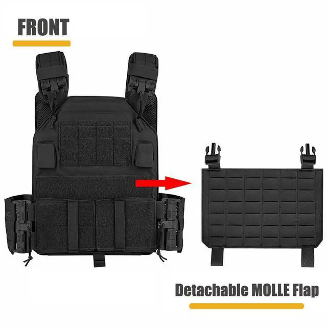 Alt view image 2 of 7 - Laser-Cutting Vest for Men Cosplay Quick Release Modular Lightweight MOLLE Weighted Training Vests