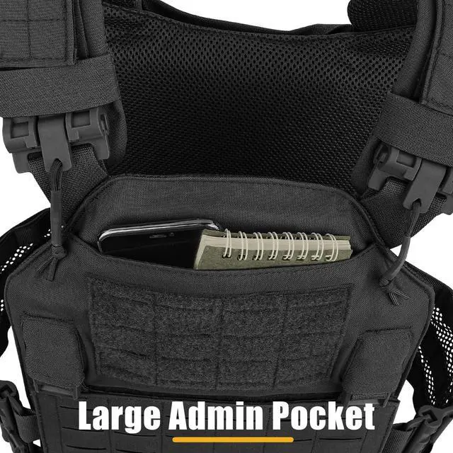 Alt view image 6 of 7 - Laser-Cutting Vest for Men Cosplay Quick Release Modular Lightweight MOLLE Weighted Training Vests