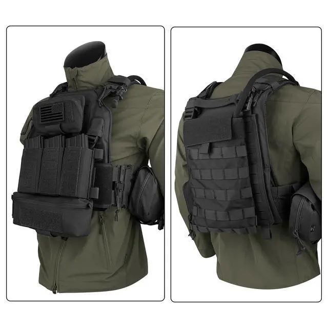 Alt view image 7 of 7 - Laser-Cutting Vest for Men Cosplay Quick Release Modular Lightweight MOLLE Weighted Training Vests