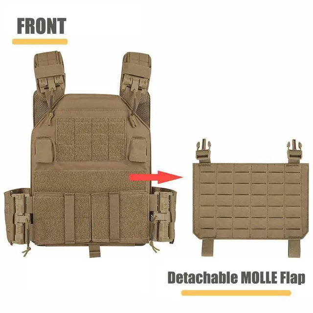 Alt view image 2 of 7 - Laser-Cutting Vest for Men Cosplay Quick Release Modular Lightweight MOLLE Weighted Training Vests