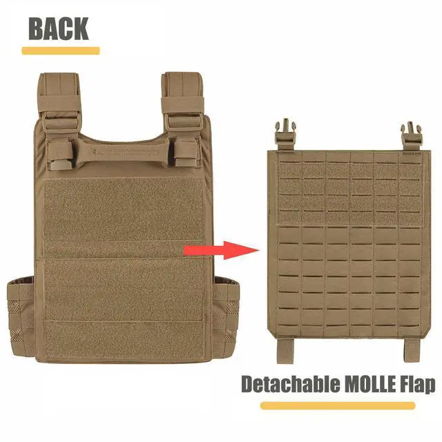Alt view image 3 of 7 - Laser-Cutting Vest for Men Cosplay Quick Release Modular Lightweight MOLLE Weighted Training Vests