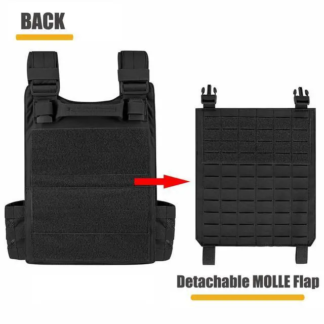 Alt view image 3 of 7 - Laser-Cutting Vest for Men Cosplay Quick Release Modular Lightweight MOLLE Weighted Training Vests