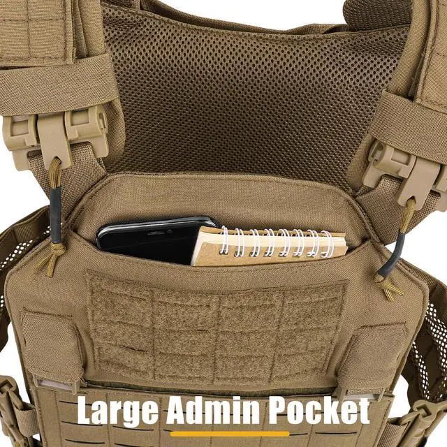 Alt view image 6 of 7 - Laser-Cutting Vest for Men Cosplay Quick Release Modular Lightweight MOLLE Weighted Training Vests