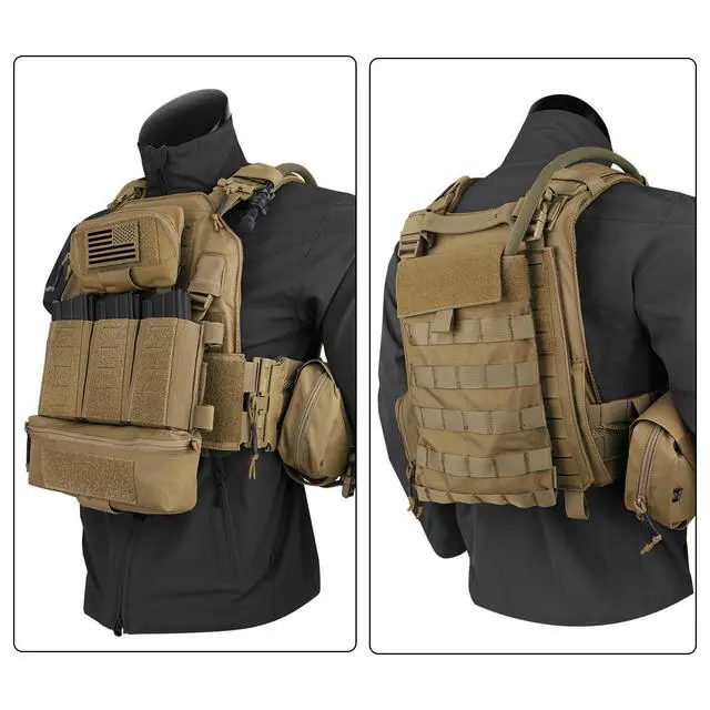 Alt view image 7 of 7 - Laser-Cutting Vest for Men Cosplay Quick Release Modular Lightweight MOLLE Weighted Training Vests
