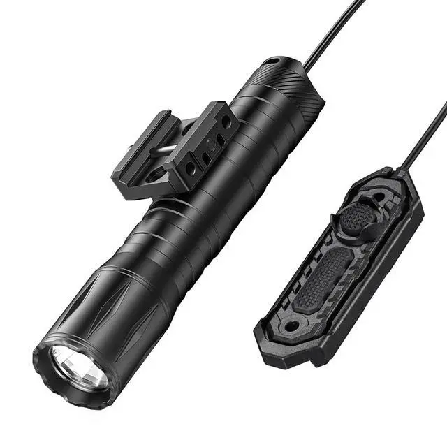 Main image of 1800 Lumens Rifle Flashlight with Pressure Switch, Ar Flashlight for Rifle Compatible with Picatinny Rail, Offset Picatinny Light with Strobe Mode for Home Defense, Hunting