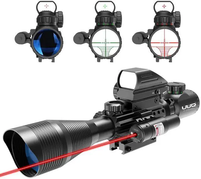 Main image of C4-12X50 Rifle Scope Dual Illuminated Reticle W/Laser Sight and Holographic Dot Reflex Sight