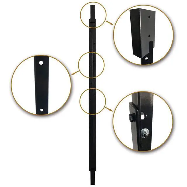 Alt view image 6 of 7 - 2x4 Target Hanger | Target Stand Base | Adjustable Height Steel Post | AR500 Steel Gong Targets Conversion Adapter