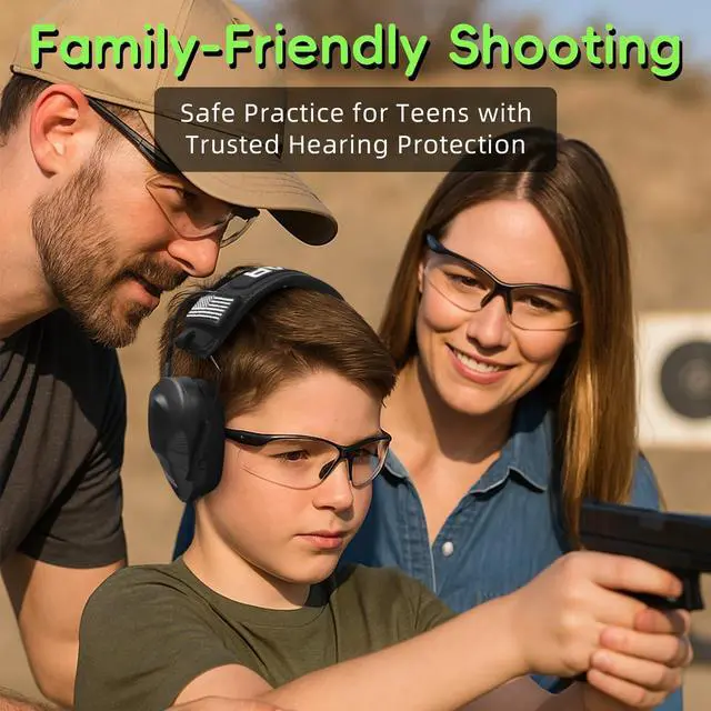Alt view image 7 of 7 - Youth Electronic Ear Protection 23dB NRR Slim Fit Sound Amplification Noise Compression Compact Design Gun Range Shooting Hunting Tactical Use