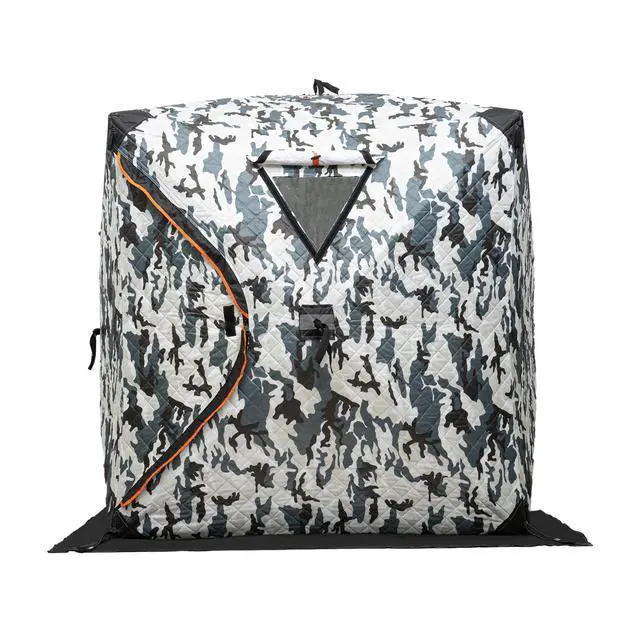 Alt view image 4 of 7 - Ice Fishing Shelter, Portable 1-2 Person Insulated Ice Fishing Shanty with Insulated Layer and Carrying Bag for Ice Fishing Winter Fishing