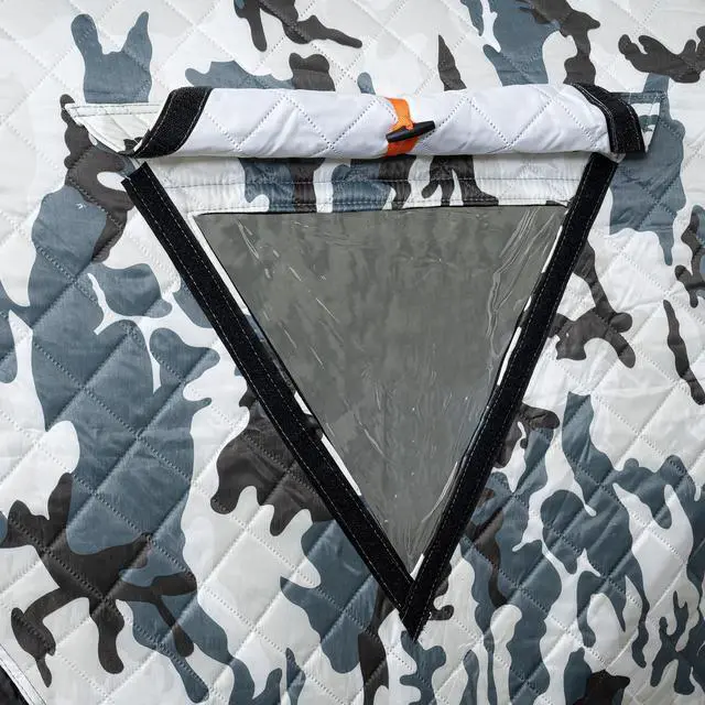Alt view image 5 of 7 - Ice Fishing Shelter, Portable 1-2 Person Insulated Ice Fishing Shanty with Insulated Layer and Carrying Bag for Ice Fishing Winter Fishing