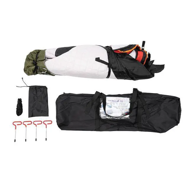 Alt view image 4 of 7 - Ice Fishing Shelter, Portable 1-2 Person Insulated Ice Fishing Shanty with Insulated Layer and Carrying Bag for Ice Fishing Winter Fishing