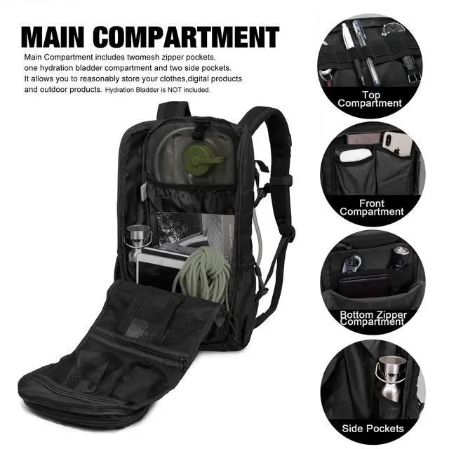 Alt view image 4 of 7 - Tactical Backpacks Molle Hiking daypacks for Motorcycle Camping Hiking Military Traveling,25L Backpack
