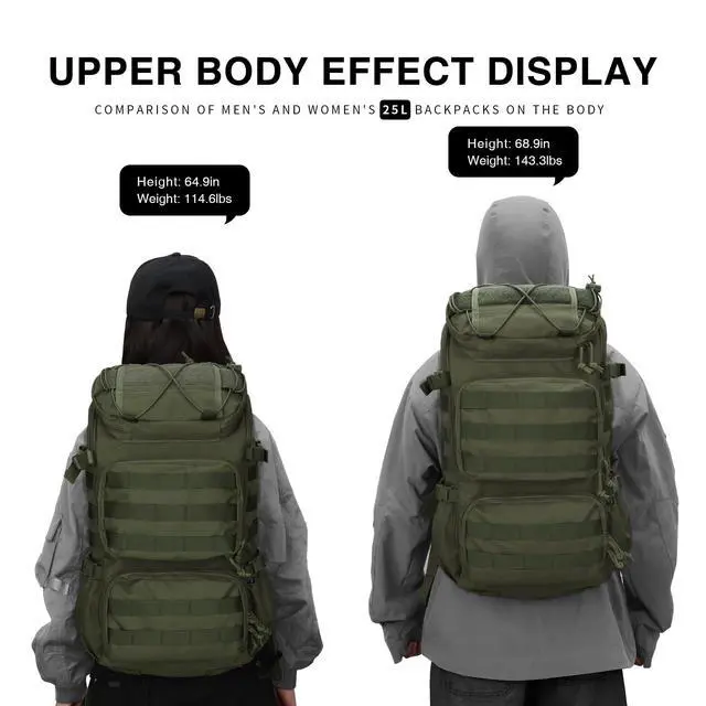 Alt view image 6 of 7 - Tactical Backpacks Molle Hiking daypacks for Motorcycle Camping Hiking Military Traveling,25L Backpack