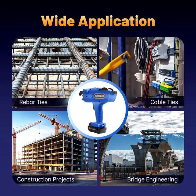 Alt view image 7 of 7 - Rebar Tying Machine,8-34Mm Tier Tying Machine,12V Handheld Rebar Tier Gun,Automatic Steel Bar Rod Strapping Binding Tool with 2 Batteries for Steel Bar Rod Tying Binding