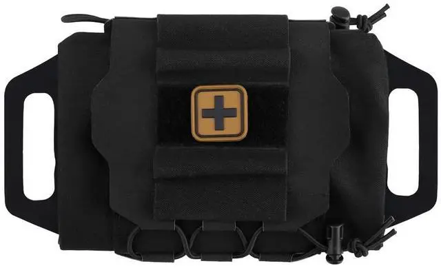 Main image of IFAK Roll Medical Pouch for MOLLE Gear & Duty Belt | Quick Deploy Trauma Kit Carrier with Hypalon Handle, Elastic Loops & Patch Panel