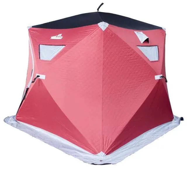 Main image of Ice Cube Series Pop-Up 3-4 Person Wide Bottom Ice Fishing Shelter, 39-56 Square Feet of Fishable Area, Portable 3-4 Person Ice Shanty