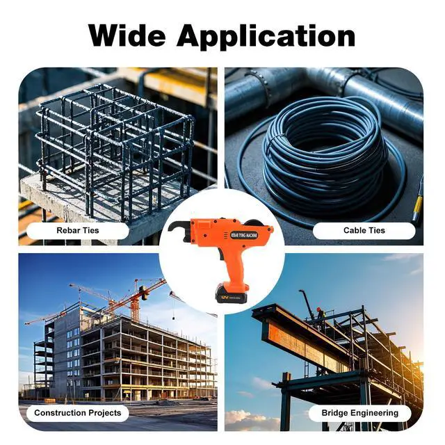 Alt view image 7 of 7 - Rebar Tying Machine,8-34Mm Tier Tying Machine,12V Handheld Rebar Tier Gun,Automatic Steel Bar Rod Strapping Binding Tool with 2 Batteries for Steel Bar Rod Tying Binding