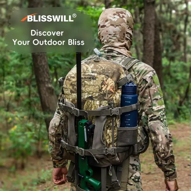 Alt view image 7 of 7 - Hunting Backpack Hunting Day Pack with rifle holder Hunting Gear Accessories gift for men(Timbreon camo)