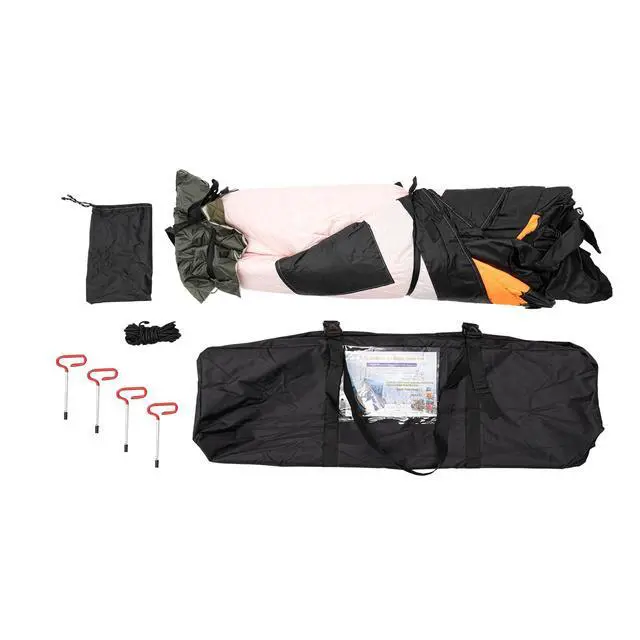 Alt view image 7 of 7 - Insulated Tent, 57x57x65in Pop-Up Ice Fishing Tent Portable Insulated Tents for Camping with Windproof Ropes/Ice Anchors, 210d Oxford Cloth, Portable 1-2 Person Ice Shanty for Winter Fishing
