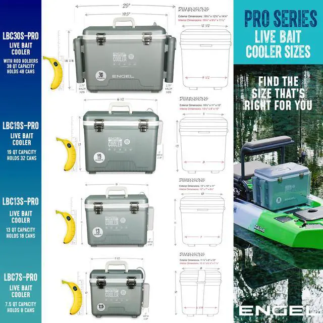 Alt view image 2 of 7 - Live Bait Cooler PRO for Fishing - Portable Minnow and Bait Bucket with Lithium-Ion Rechargeable Aerator