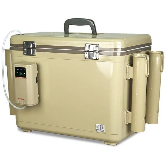 Alt view image 7 of 7 - Live Bait Cooler PRO for Fishing - Portable Minnow and Bait Bucket with Lithium-Ion Rechargeable Aerator