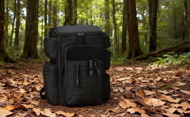 Alt view image 4 of 7 - 1000D Waterproof Tactical BackpackSoccer Backpack 50L for Sports FanMolle Systemfor HikingHuntingOutdoorFitnessCampingMilitaryTrainingBasketballFishingExplorationCompetition