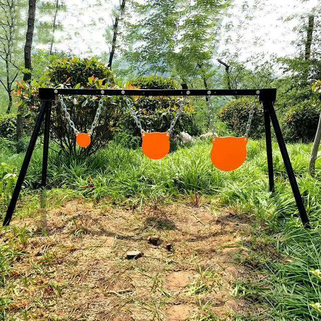 Alt view image 4 of 7 - AR500 Steel Shooting Targets Combo Metal Gong Silhouette Targets for Shooting Range Outdoor