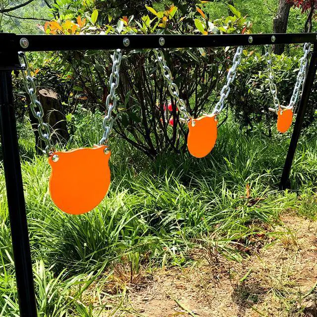 Alt view image 5 of 7 - AR500 Steel Shooting Targets Combo Metal Gong Silhouette Targets for Shooting Range Outdoor