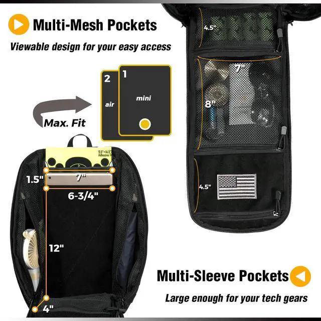 Alt view image 6 of 7 - DBTAC Tactical Personal Defense EDC Bags & Packs | 10L Military Shoulder Backpack with Sling for Concealed Carry, Range, Travel, Hiking, Outdoor Sports (Charcoal Camo)