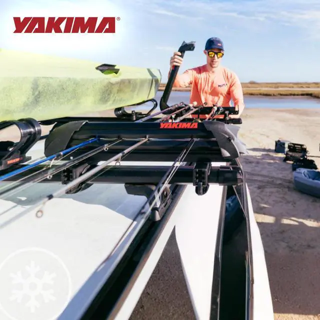 Alt view image 5 of 7 - Fishing Pole Rod Car Rack Mount, ReelDeal 4 Ski & 2 Snowboard Holder w/ SKS Locks - Heavy-Duty and Portable Vehicle Storage Accessories for Travel Organization