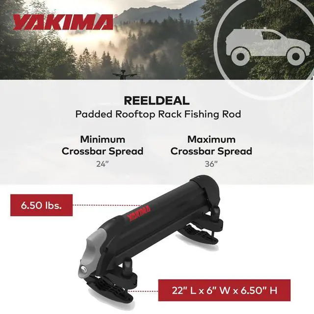 Alt view image 4 of 7 - Fishing Pole Rod Car Rack Mount, ReelDeal 4 Ski & 2 Snowboard Holder w/ SKS Locks - Heavy-Duty and Portable Vehicle Storage Accessories for Travel Organization