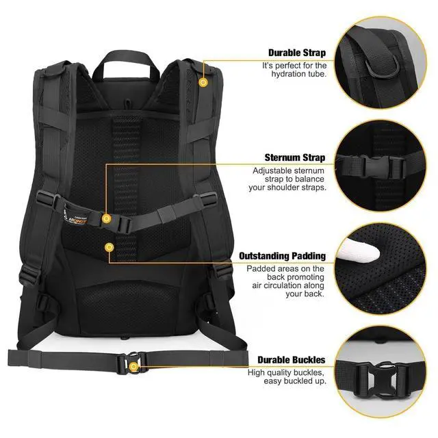 Alt view image 5 of 7 - Small Military Tactical Backpack for Men,25L Molle Cordura Backpack for Hiking,Camping,Rucking