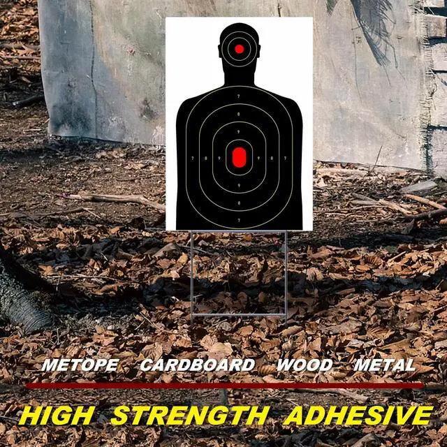 Alt view image 4 of 6 - 12x18 inch Silhouette Splatter Targets and Adhesive Target Sticker, Bright Fluorescent Yellow, Easily seen on Impact for Indoor and Outdoor Shooting Range