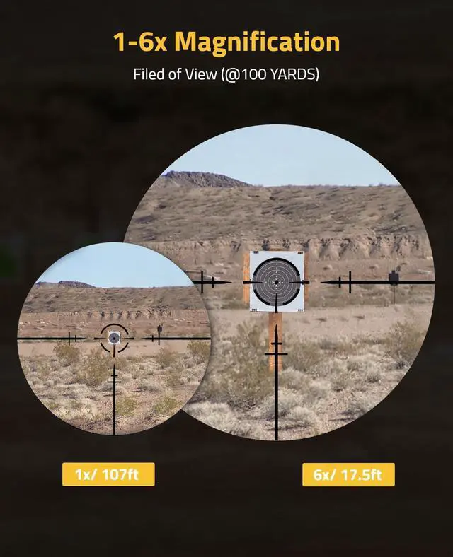Alt view image 2 of 7 - EagleFeather LPVO Rifle Scope with 30mm Cantilever Mount, 5 Levels Red & Green Illumination Reticle, Second Focal Plane Scopes with Zero Reset