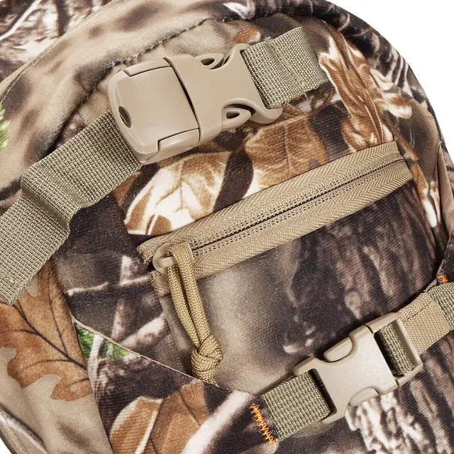 Alt view image 3 of 7 - Camouflage Hunting Backpack Waterproof Bow and Rifle Compatible Hunting Bag (Woodland Brown Camouflage) Large