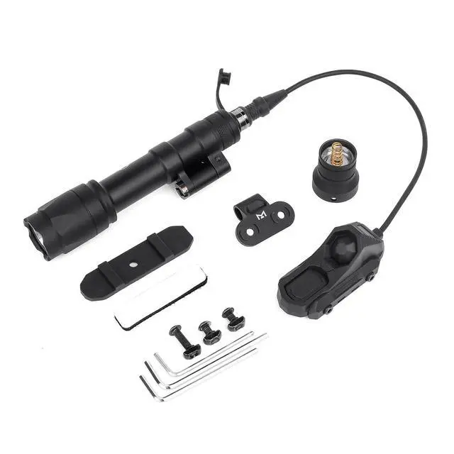 Main image of M600C 800 Lumens Tactical Flashlight with 2 Rotating Bases, with Dual Function Remote Pressure Switch, Light & Pressure Switch Mount Fit for 20mm Picatinny Mlok/Keymod Rail