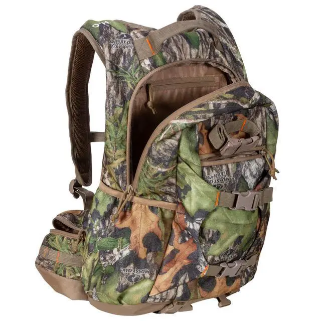 Alt view image 7 of 7 - Camouflage Hunting Backpack Waterproof Bow and Rifle Compatible Hunting Bag (Mossy Oak Obsession)
