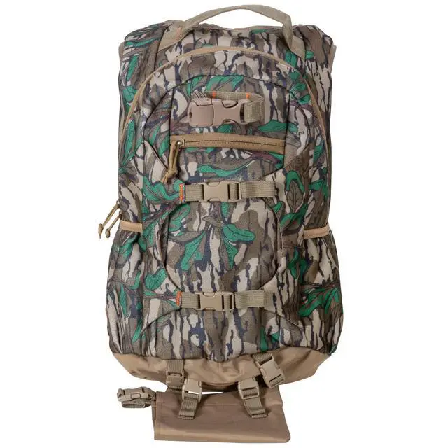 Alt view image 3 of 7 - Camouflage Hunting Backpack Waterproof Bow and Rifle Compatible Hunting Bag (Mossy Oak Greenleaf)